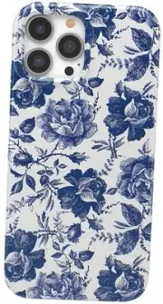 iPhone 13 Pro Max Floral Case | 13 Rose to Fame | Blue & White Rose Floral