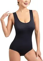 [Generic] Bodysuit for Women Tummy Control Shapewear Backless Sleeveless Tank Tops Thongs Body Shaper Shirts