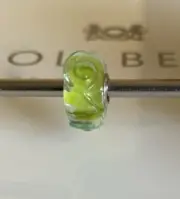 Trollbeads Green Silver Base Glass Bead