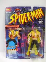 ToyBiz Spider-Man Animated Kraven The Hunter Spear Throwing Figure On Card 1994