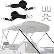 Bimini Top Straps, 2pcs Boat Cover Straps with Double End Snap Hook, Adjustable Boat Awning Hardware