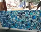 Blue Agate Coffee Table, Stone Kitchen Table, Blue Agate Counter, Gemstone top