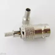 100pcs BNC Female Crimp RF Coaxial Straight Window Connector for RG174 RG316