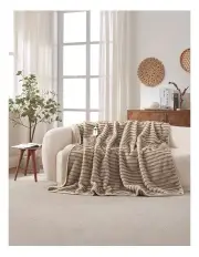 [Dreamaker] Nara Faux Mink Electric Heated Throw Blanket in Brown