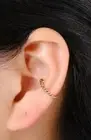 925 Sterling Silver Twisted Ear Cuff. No Piercing Ear Cuff. 14K Gold Plated.