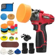 Cordless Buffer Polisher, 12V Mini Wax Buffer & Sander with 2 X 2.5Ah Battery...