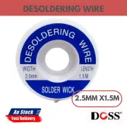 DOSS 2.5MM X1.5M DESOLDERING WIRE PURE COPPER BRAID CONSTRUCTION