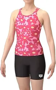 [arena] Swimwear Fitness Separates (Middle Leg, Insert Pad), Women's, Pink x Black (PKBK)