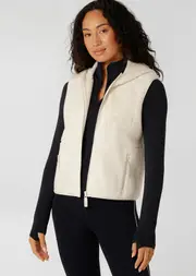 [Lorna Jane] On The Move Sports Fleece Vest in Neutrals, Size - XL XL Cream