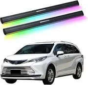MOMOAU Auto Retractable Electric Running Boards Compatible with 2021-2023 Toyota Sienna/Previa - 2-Pack Aluminum Alloy Side Steps with Multi-Color LED Lights, True Flush Mount