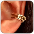 Gold Ear Cuff Earrings for Women Small Non Piercing Hoops Cartilage Minimalist A
