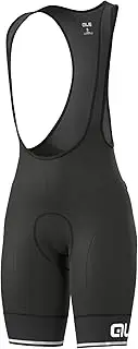 [ALE'] Alé Cycling Women's Solid Blend Bib Shorts, Black/White, XX-Large