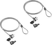 Pack of 2 NUZAMAS Cable Laptop Lock- 2 Keys- Cut -Resistant Cable - 1.2m Length - Security Notebook Computer Cable Lock - Suitable for Business, Office and Home