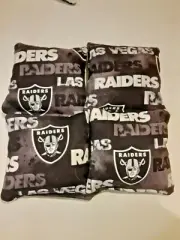 4 Cornhole Bag Set Corn Hole Oakland Las Vegas Raiders