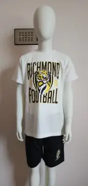 Richmond Tigers AFL AFRCH0841 W24 Boys Short Sleeve Pyjama Set Size 12 New