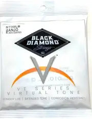 Black Diamond Banjo Strings Black Coated 5-String Light Loop End Nickel Wound