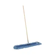 Blue/Natural Metal/Wood Handle Looped-End Dust Mop Kit 36 In. X 5 In., 60 In.