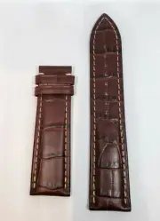 Original MIDO Baroncelli Model M8607 / M8605 Brown Leather 22mm Watch Band Strap