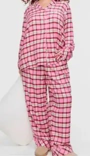 PETER ALEXANDER PINK CHECK FLANNELETTE PJ SET SIZE 2+AU 20-22 FREE POST BNWT