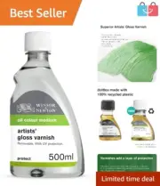 Protective Gloss Varnish 500ml for Oil and Acrylic Paintings - Quick-Dry Formula