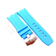 28mm Baby Blue FKM Rubber Strap Band For AP Royal Oak Offshore 42mm AP Watch