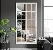 White Hampton's Window Style Exra Large Rectangular Mirror