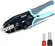 YMYP Crimping Tool for Sleeves Ferrule Terminals & Pin Cord Ends - Ratcheting Wire Crimper - AWG 10-2 (6-35mm²) - Electrical Crimping Tool