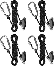 Hobngmuc Tie Down Straps Ratchet | Reflective Paracord with Aluminum Alloy Carabiner,Hiking Accessories, Climbing Utility Cord for Objects, Hammocks