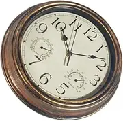 Style World Map Round Wall Clock Silent Non-Ticking Battery Powered, Multicolor