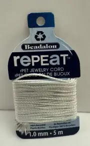 Beadalon rePEaT 1.0mm • 5m, 100% Recycled PET Braided Jewelry Cord Color Cloud
