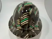 New Full Brim Vented Hard Hat Custom Hydro Dipped Green Line Flag