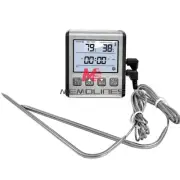 Digital Food Thermometer Temperature Meter Probe Grill Thermometer with Timer