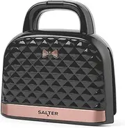 Salter Sandwich Toaster – Handbag Shape Toastie Maker, Non-Stick, Deep Fill Snack Maker, Cook 2 Toasted Sandwiches, 4 Slice Grill Press, Automatic Temperature Control, Cool Touch Handle, 750W, EK3677