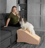 Pet Gear Stramp Stair and Ramp Combination for Dogs/Cats, Easy Step, Lightweight/Portable, Sturdy, Easy Assembly (No Tools Required) 1 Model, Camel
