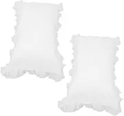 Luxshiny Pair of White Lace Pillowcases Decorative Pillow Covers Cotton Pillowcases for Bedroom