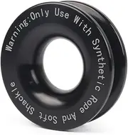 Winch Snatch Recovery Rings 41000 Break Strength Rope Retention Pulley Trailer Towing Wheel for ATV UTV S Truck Off-Road Vehicle Black