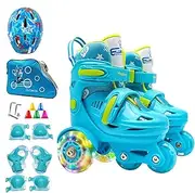 Adjustable Roller Skates | Beginner Three-Point Adjustable Roller Skates - Children Aged 3-8 Years Roller Skates with Light up Wheels for Skating Rink, Playground