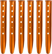 TRIWONDER 6X Snow and Sand Tent Stakes Pegs - Aluminum U-Shaped Tent Pegs Tent Nails Lightweight for Camping Hiking Backpacking (Orange - U-Shaped - 31cm)