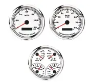 W PRO 85mm 3-3/8" 3 Gauge Set GPS Speedometer 120 MPH Waterproof Car Marine Boat