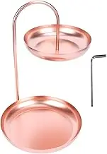 2 Tiered Fruit Tray, Large Capacity Simple Nordic Style Metal Fruit Tray, Rose Gold Metal Snack Tray for Home Office Company Front Desk Cafe
