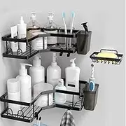 Shower Caddy, Adhesive Shower Rack, With Soap Holder, Shower, Toothpaste Holder, Stainless Steel, No Drilling, 4 Hooks,Home,Bath,Bathroom Accessories,Holders & Dispensers,Soap Dishes