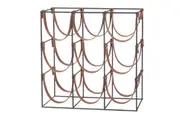 Academy 32.5cm Orwell 9 Bottle Red/White Wine Rack Storage/Holder Stand - Black/Brown