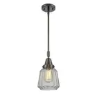 Innovations Chatham 1 Light 9.1" Mini Pendant, ORB/CL/Ribbed - 447-1S-OB-G142
