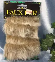 NEW Fibre-Craft Soft Faux Fur from 1995: Smoky Grey-Brown. 2" X 30". Clean. #846