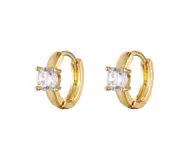 Women Jewelry Copper Plated Inlaid Zirconium Opal Earrings Retro Classic Versatile Simplicity Earrings Gold for Daily Ceremony - 2