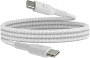Belkin CAB004bt1MWH Braided USB-C to USB-C Cable (Boost Charge USB-C Cable, USB-C Fast Charge Cable for Note10, S10, Pixel 4, iPad Pro and More) USB Type-C Fast Charging Cable, White