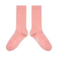 在飛比找ETMall東森購物網優惠-WARX除臭襪 薄款素色高筒襪-蓮藕粉