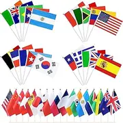 200 Countries Hand Held Flags on Stick,Small Mini International World Country Flags 5x8 Inch, World Countries On Every Continent Flag, School Sports Clubs, Decorations for Parades World Cup