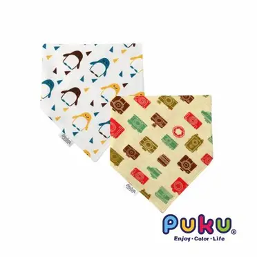 【PUKU】柔棉造型領巾2入