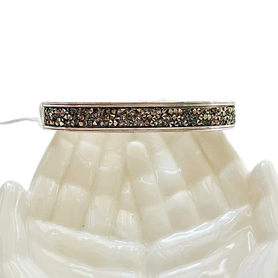 Brighton Crystal Rocks Silver & Metallic Crystal Slim Hinged Bangle Bracelet NWT